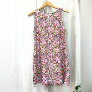 Nuu muu white floral dress keyhole back pocket sports size medium